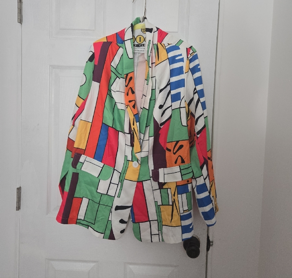 Womens Colorful Abstract Blazer